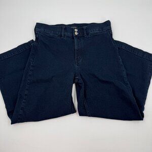 Banana Republic High Rise Wide Leg Crop‎ Jeans Navy Blue Denim 28 Womens